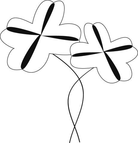 Two Four Leaf Clovers Coloring Page